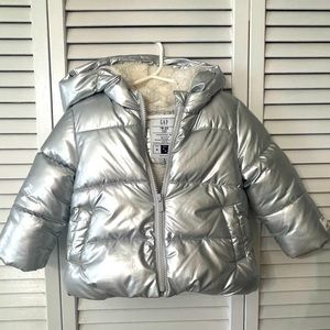 Baby Girl Gap Metallic cold control max puffer coat